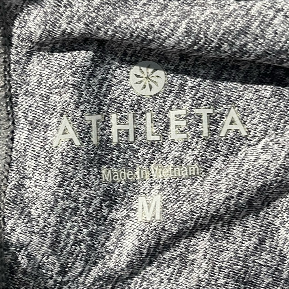 Athleta Womens Heather Gray Full Zip Jacket Size Medium Hooded Lightweight - Picture 3 of 10